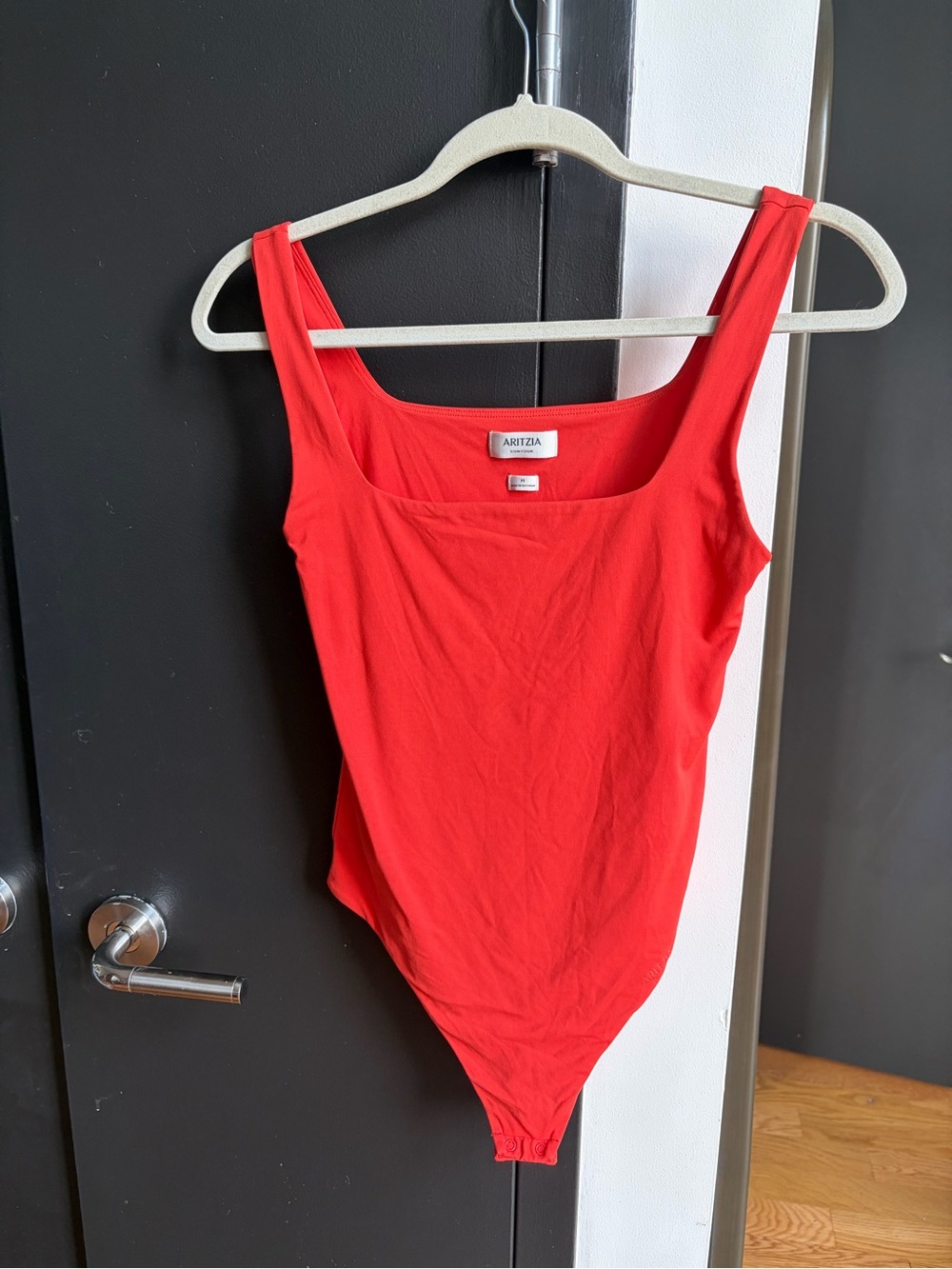 Aritzia Bright Red Scoop Neck One-Piece Bodysuit